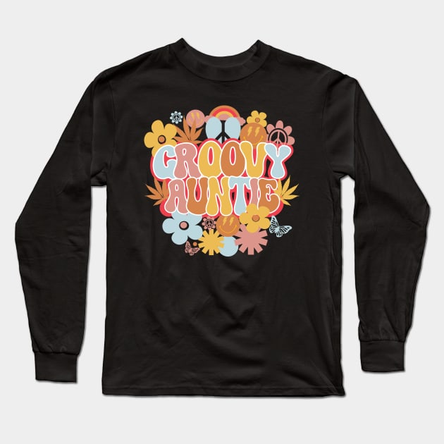 Groovy Auntie Shirt, Hippie Aunt Long Sleeve T-Shirt by mcoshop